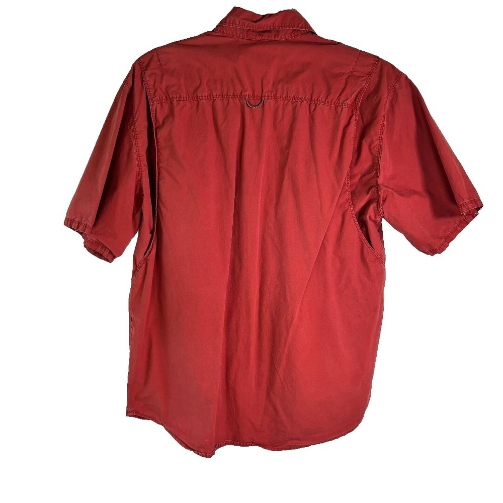 Columbia Sportswear Camp Shirt Button Up Short Slv Vented Brick Red Men's sz M - Picture 2 of 11